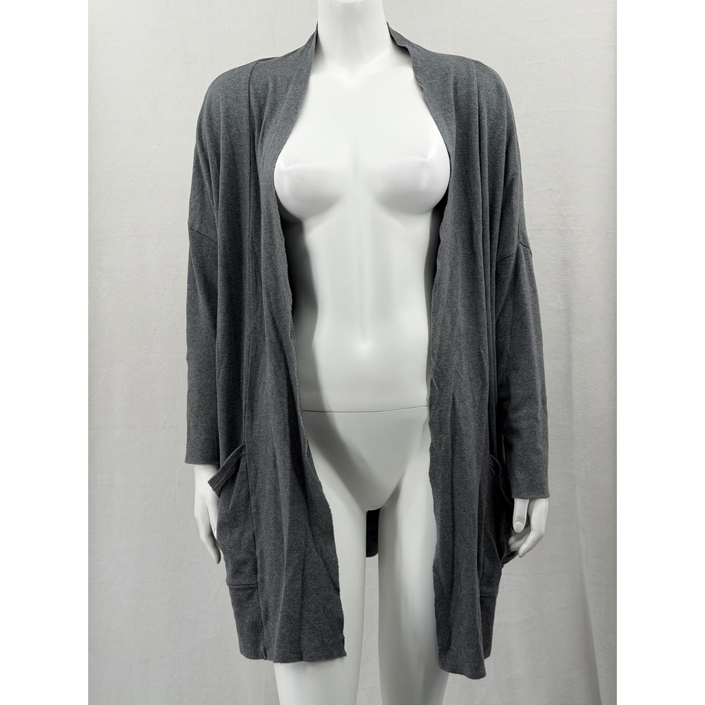 Pact Sweater‎ Womens Medium Large Gray Open Cardigan Organic Cotton Minimalist